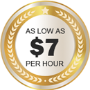 As low as $7 per hour